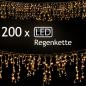 Preview: Regen Lichterkette mit 200 LEDs 10 Meter warmweiss