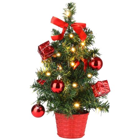 Tannenbaum Mini Weihnachtsbaum 36cm geschmückt ~ LED