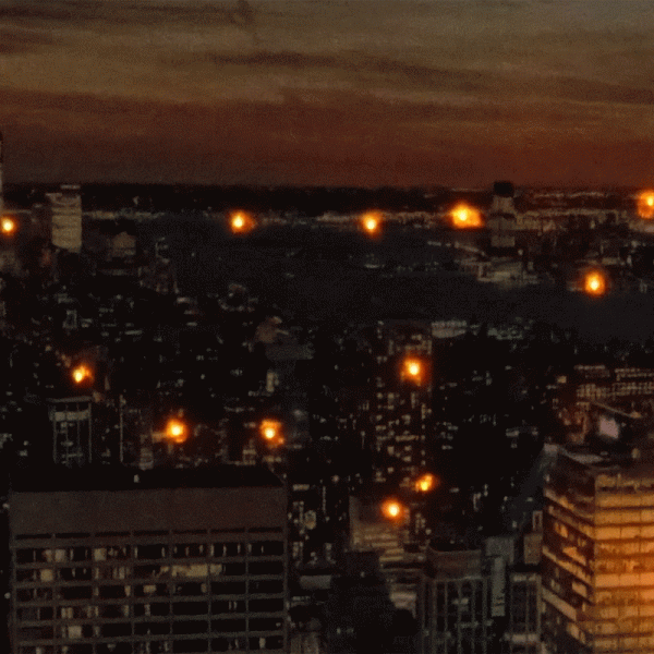 Leinwandbild Timer 120x40cm New York flackernd LED-Bild mit Beleuchtung